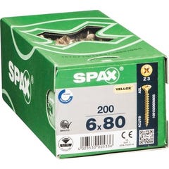 Vis bois agglo empreinte pozydriv 6 x 80 mm 200 pièces - SPAX 2