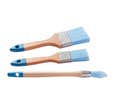Lot de 3 brosses synthétiques bleues tradition : 2 brosses plates (n°40 & 65) + 1 brosse à rechampir 15 mm - ROULOR