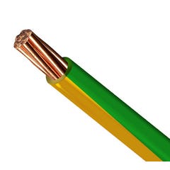Fil électrique HO7-VR 25 mm² vert/jaune au mètre - MIGUELEZ