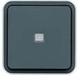 POUSSOIR VOYANT GRIS 1O+1F CUBYKO HAGER