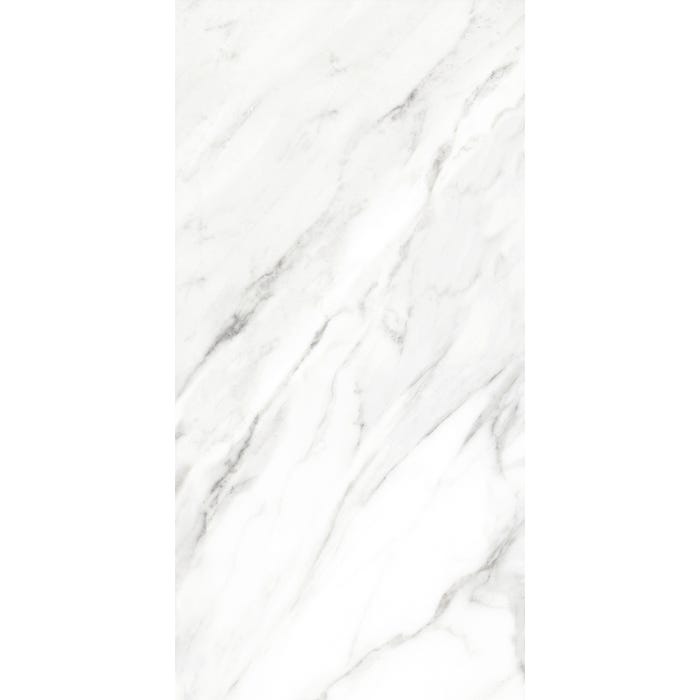 Carrelage intérieur sol et  mur blanc effet marbre l.30 x L.60,4 cm Loop Marmo Bianco 2