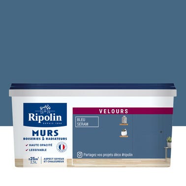 Peinture intérieure multi-supports acrylique velours bleu seram 2,5 L Esprit déco - RIPOLIN 0