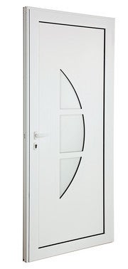 porte d entree aluminium blanc poussant gauche h 215 x l 90 cm venesia bricoman