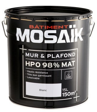 Peinture Interieure Murs Et Plafonds Acrylique Mat Blanc 15 L Hpo Mosaik Bricoman