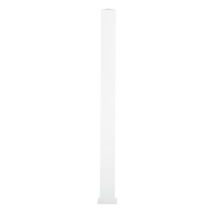 Poteau aluminium blanc pour portail complet, 15 x 15 x 210 cm Ep.2 mm 2