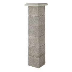 Chapeau plat de pilier gris l.36 x P.36 cm 2