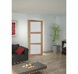 Bloc-porte vitré plaqué hêtre brut giverny poussant droit Huiss.72x46 mm H.204 x l.73 cm