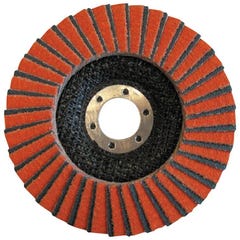 Disque à lamelles grain céramique abrasif grain 80 décapage métal inox pour meuleuse Diam.125 mm - NORTON