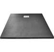 Receveur extra plat à poser ou à encastrer écoulement décentré en résine gris anthracite l.120 x L.80 cm