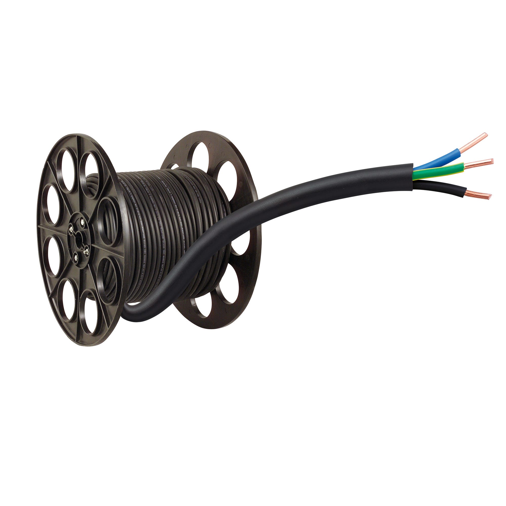 Cable électrique R2V 3G 1.5 mm² noir 50 m - NEXANS FRANCE  1