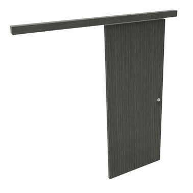 Rail pour porte coulissante Larg.83 cm en applique aluminium avec porte ,  habillage et amortisseur ❘ Bricoman