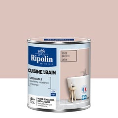 Peinture intérieure multi-supports acrylique satin beige bauxite 0,5 L Cuisine & bain - RIPOLIN