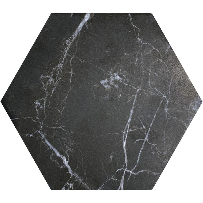 Carrelage sol intérieur effet marbre l.20x L.24cm - Marquina Black 0