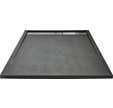 Receveur extra plat à poser ou à encastrer écoulement caniveau en résine gris anthracite l.100 x L.80 cm