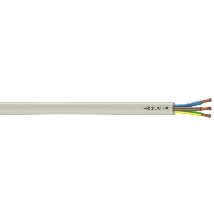 Cable électrique HO3VVF 3x0,75 mm² blanc 10 m - NEXANS FRANCE  0