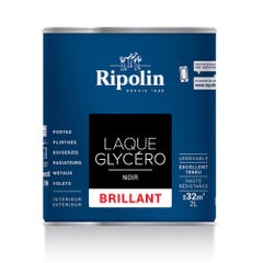 Peinture intérieure et extérieure multi-supports glycéro brillant noir 2 L - RIPOLIN 2
