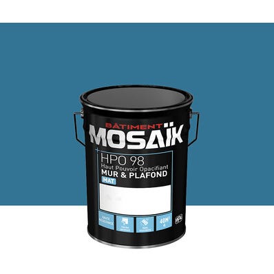 Peinture intérieure mat bleu achen teintée en machine 4L HPO - MOSAIK 1