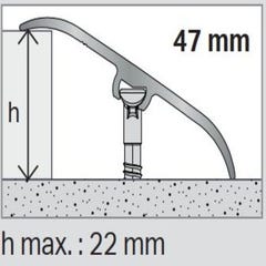 Barre de seuil multi-niveaux aluminium fixation invisible L.93 x l.4,1 x  Ep.0,6 cm ❘ Bricoman