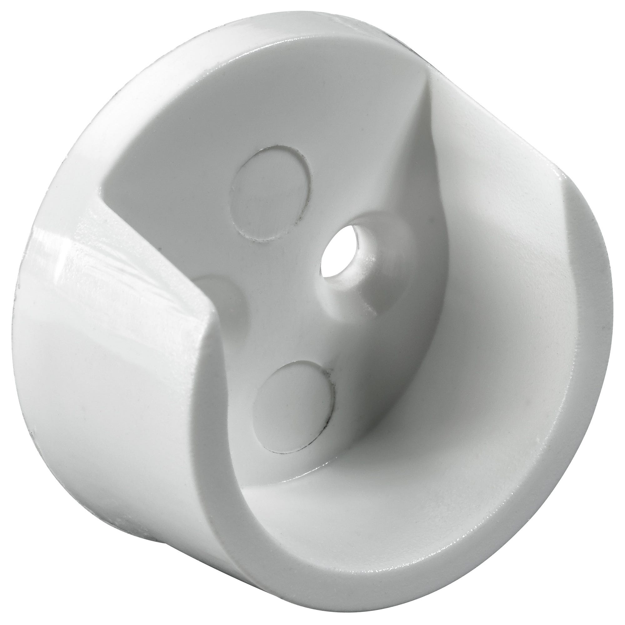 Support tube latéral blanc Diam.20 mm - HETTICH 0