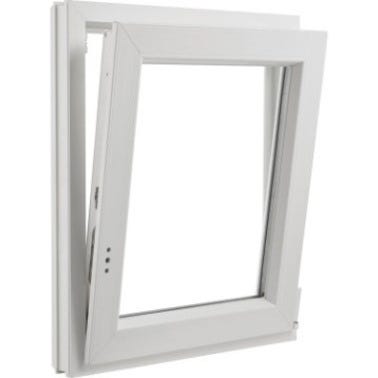 Fenêtre PVC H.75 x l.60 cm oscillo-battant 1 vantail tirant droit blanc 1