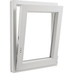 Fenêtre PVC H.75 x l.80 cm oscillo-battant 1 vantail tirant droit blanc 0