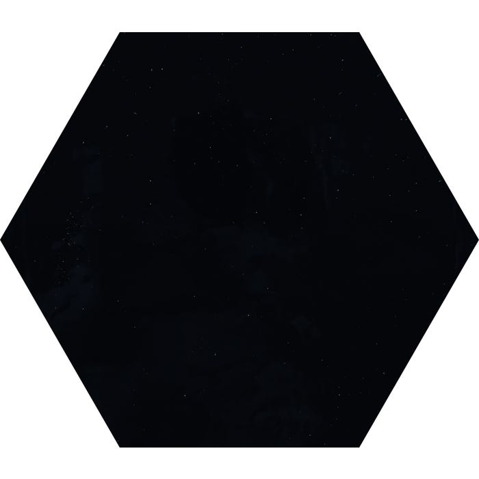 Faience 19,8 x 22,8 cm matt black hexagonal 0