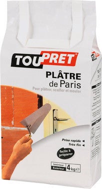 Toupret BCPLA04 Plâtre De Paris en Sac De 4kg Blanc 