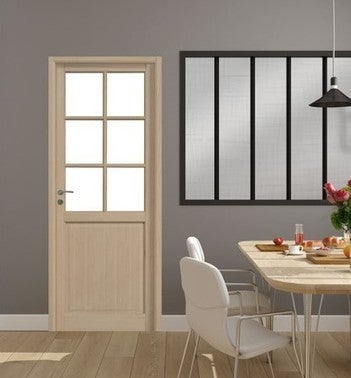 bloc porte a vitrer plaque chene brut pyrite poussant gauche huiss 72x46 mm larg 73 cm bricoman