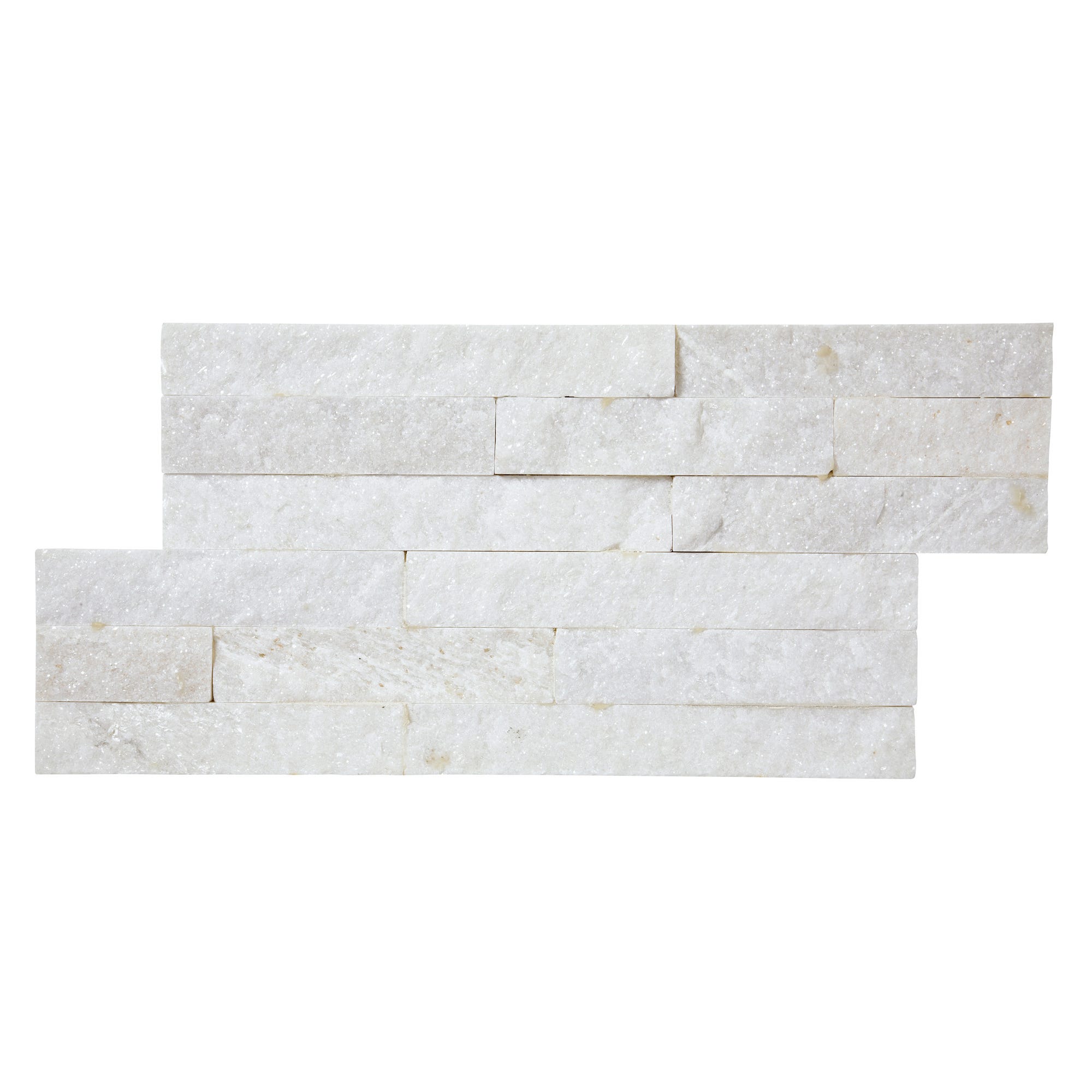 Plaquette de parement pierre naturelle blanc l.18 x L.40 cm Canyon 8 0