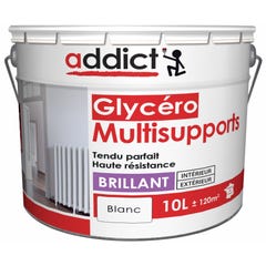 Peinture intérieure et extérieure multi-supports glycéro brillant blanc 10 L - ADDICT