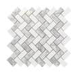 MOSAIQUE 31 X 31 CM CHEVRONS MARBRE BLANC/GRIS