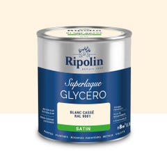 Peinture intérieure et extérieure multi-supports glycéro satin blanc cassé 0,5 L - RIPOLIN 0