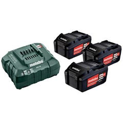 Pack 3 Batteries 18 V 4 Ah LiHD + chargeur rapide ASC 55 en box - METABO 0