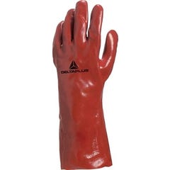 Gant PVC / coton rouge 35 cm T.10 - DELTA PLUS 0