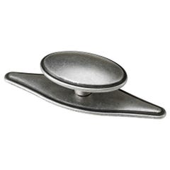 Bouton aspect argenté bruni base trapèze bouton oval 77 x 20 mm 0