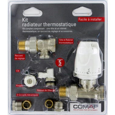 Kit robinet thermostatique droit 15 x 21 (1/2") - COMAP 1