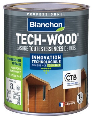 lasure bois exterieurs verticaux blanc 1 l tech wood blanchon bricoman