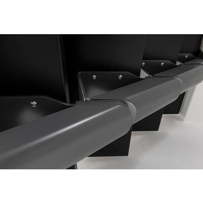 Escalier double quart tournant gris/wengé noir MAS 1.4 050 inox Larg.75 cm 2