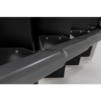 Escalier double quart tournant gris/wengé noir MAS 1.4 050 inox Larg.85 cm 2