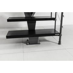 Escalier droit gris/wengé noir MAS 1.4 050 inox Larg.75 cm 8