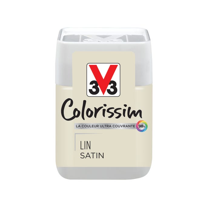 Peinture intérieure multi-supports testeur acrylique satin lin 75 ml - V33 COLORISSIM 0