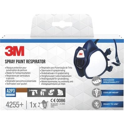 Masque de protection respiratoire pour pulvérisation de peinture 3M™ 4255+, protection A2P3 1