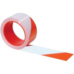 Ruban rouge/blanc L.100 m x l.50 mm Rubafort - TALIAPLAST