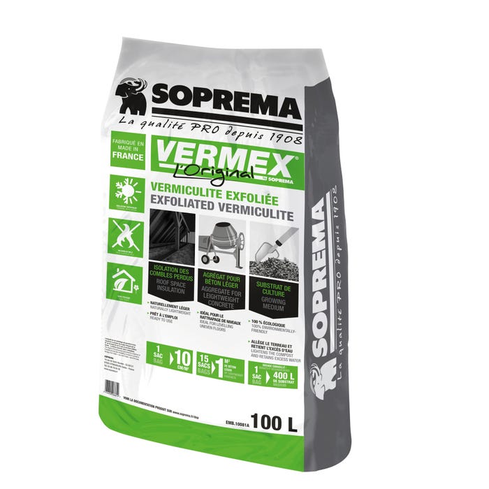 Vermiculite VERMEX® SOPREMA® SAC DE 100L, R selon l'épaisseur 3