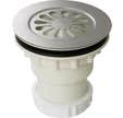 Bonde de douche à grille marguerite avec sortie verticale pour receveur Ø 60 mm