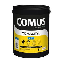 Peinture intérieure murs et plafonds acrylique mat blanc 5 L Comarcryl - COMUS 0