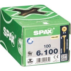 Vis bois agglo empreinte pozydriv 6 x 100 mm 100 pièces - SPAX 1