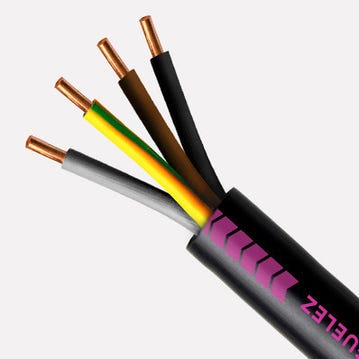 Cable électrique - Rigide - R2V - 4 x 2.5 mm² - Au mètre - 6..