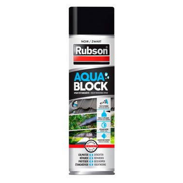 Revêtement d'étanchéité en spray noir 300 ml Aquablock - RUBSON 1