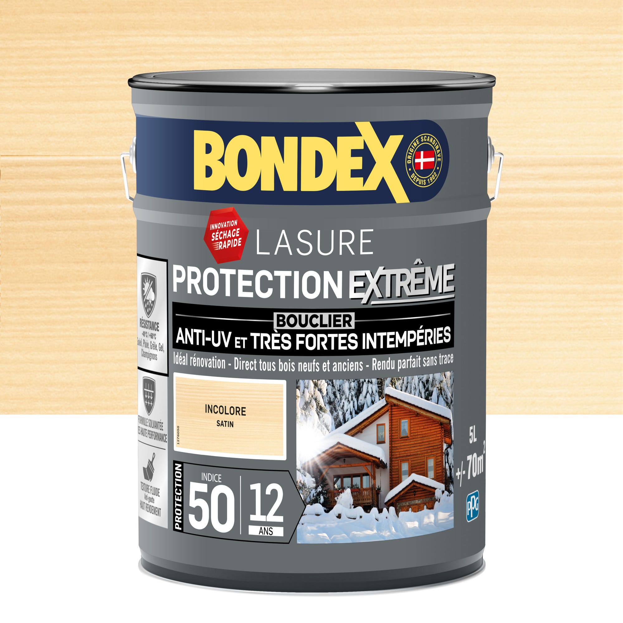 Lasure protection extrême 12 ans incolore 5 L - BONDEX 0
